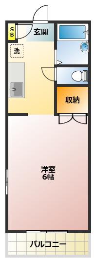 フォレストブライト(ワンルーム/3階)の間取り写真