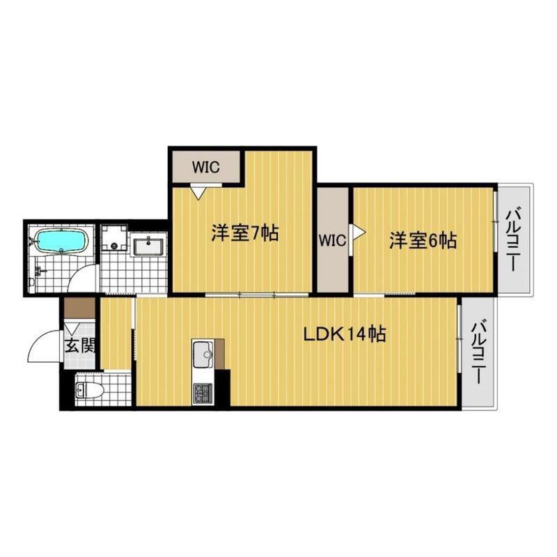 ROCHER VILLAGE(2LDK/1階)の間取り写真