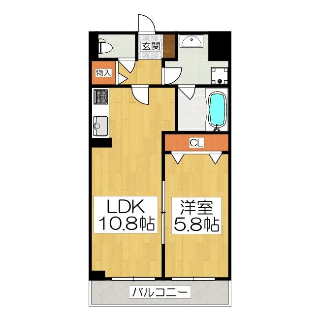 カシェ・ネロ吉祥(1LDK/3階)の間取り写真