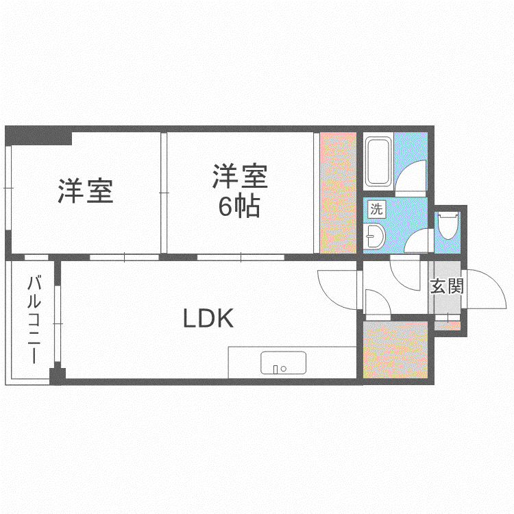 コーポエクセルショール(2LDK/3階)の間取り写真