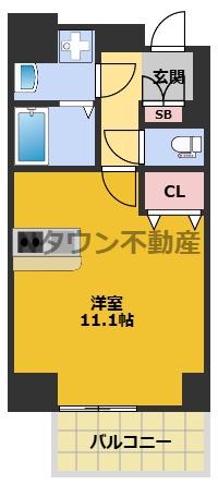 プレサンス鶴舞公園セラヴィ(ワンルーム/7階)の間取り写真