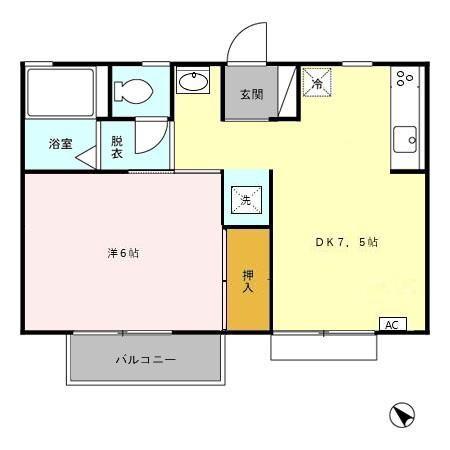 彦根ハイツ(1DK/2階)の間取り写真