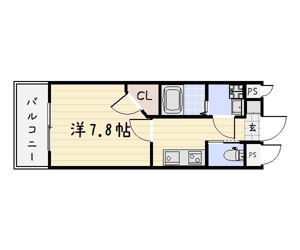 ギャラン竪町(1K/3階)の間取り写真