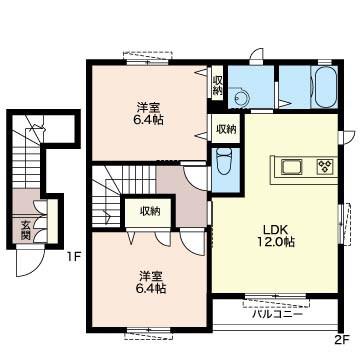 コンフォーザ(2LDK/2階)の間取り写真