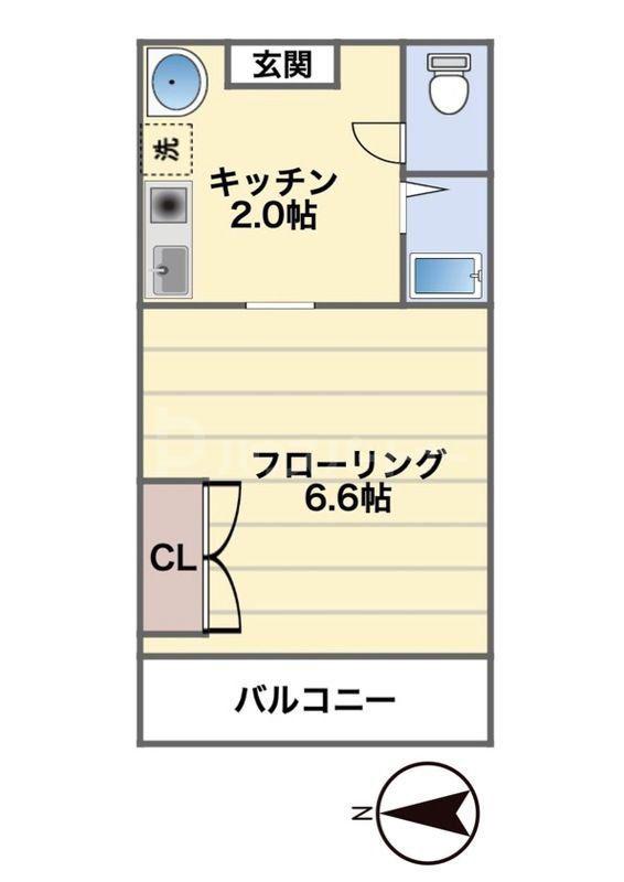 パルテール江戸川台(1K/3階)の間取り写真