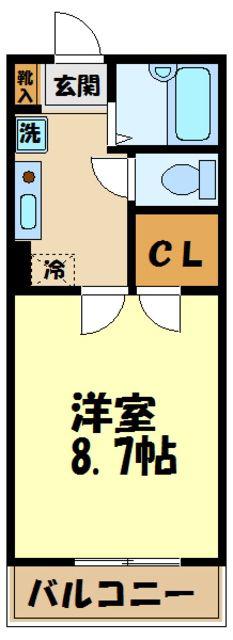 クレアトール瀬田(1K/1階)の間取り写真