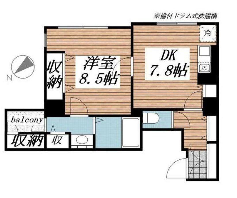 メゾンドヴィレ日本橋茅場町(1DK/10階)の間取り写真
