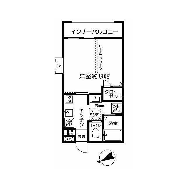 Bフラット(1K/1階)の間取り写真