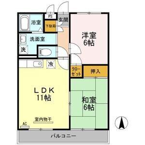 コアロードI(2LDK/3階)の間取り写真