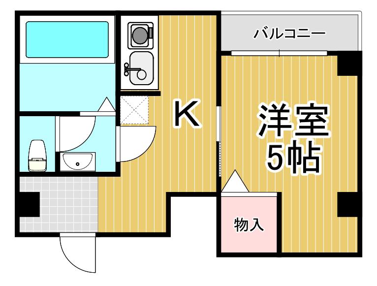 アルル西宮(1K/5階)の間取り写真