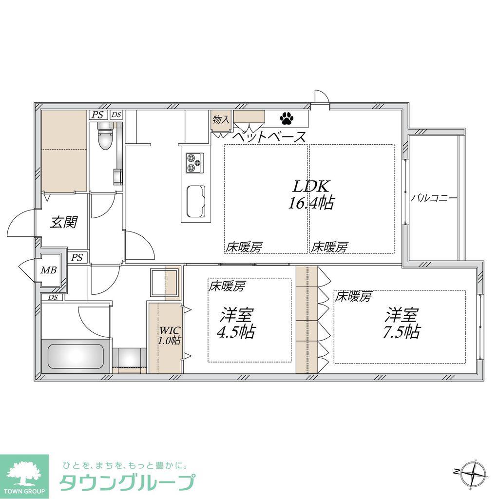 CASA HIYORIE(2LDK/2階)の間取り写真