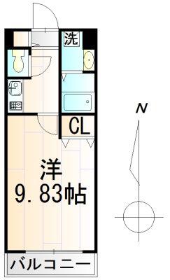 ナトゥール(1K/2階)の間取り写真