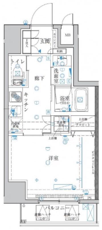 クレイシア両国レジェール(1K/5階)の間取り写真