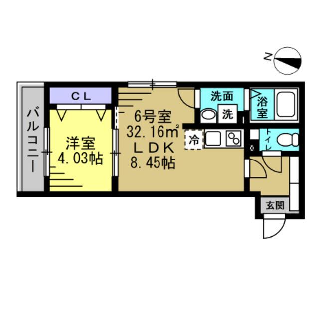 RUTILE吉川美南(1LDK/3階)の間取り写真