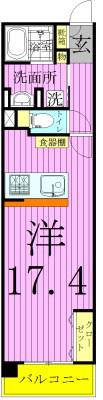 ロイヤルパークス西新井(ワンルーム/10階)の間取り写真