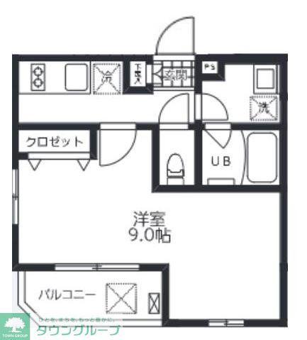BIENFAIT入谷(1K/4階)の間取り写真
