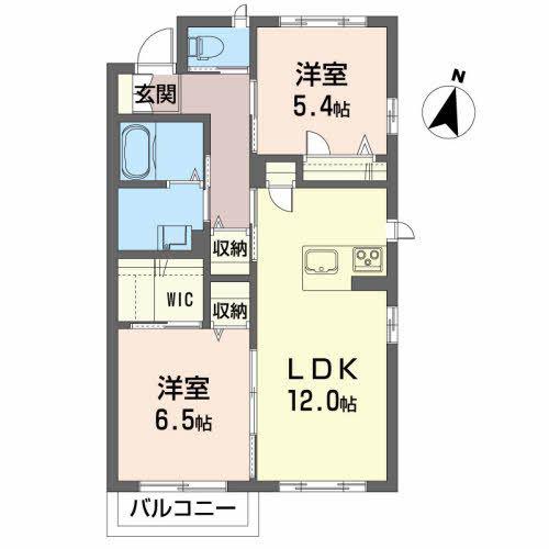 セブンオーガスタIII(2LDK/2階)の間取り写真