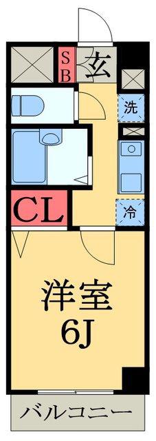 芝コーポ三号館(1K/5階)の間取り写真