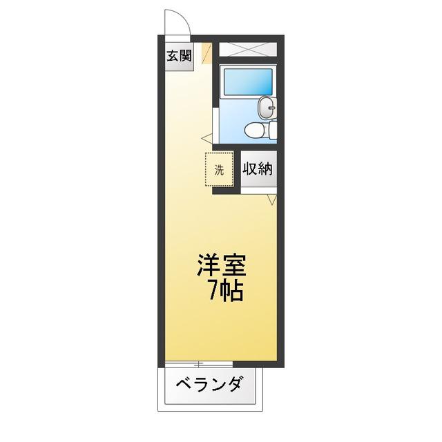 PAL西船(ワンルーム/2階)の間取り写真