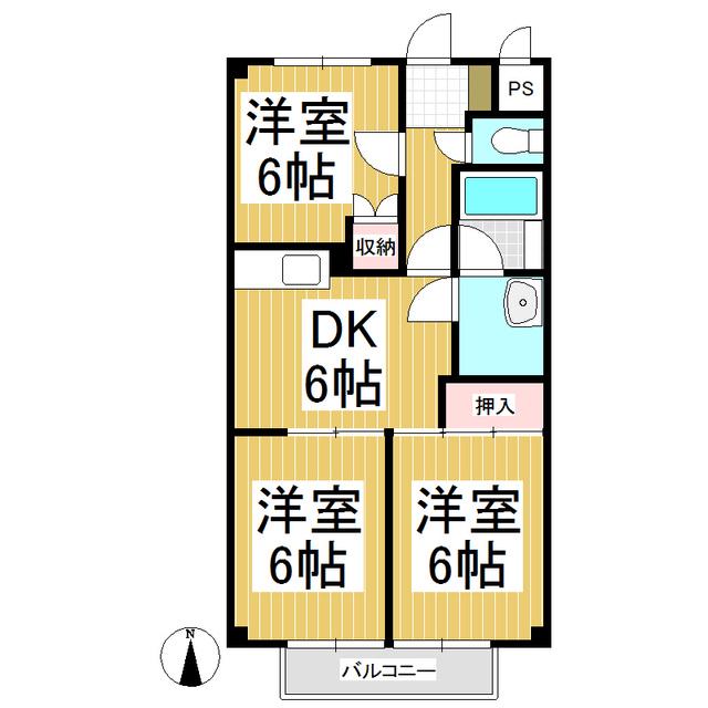 サープラス梨ノ木(3DK/1階)の間取り写真
