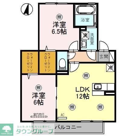 エターナヴィレッジ A/B(2LDK/2階)の間取り写真