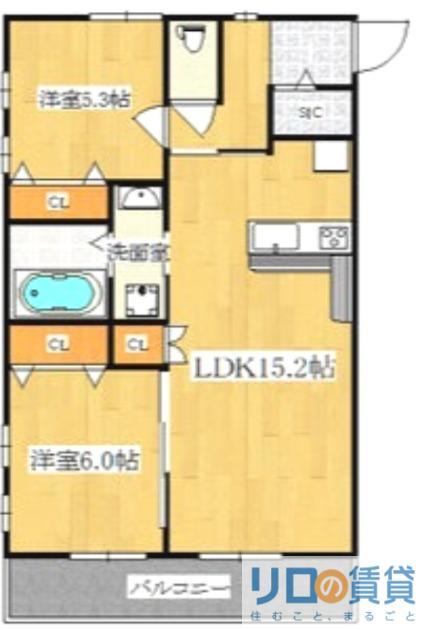 JACARANDA YARD A(2LDK/1階)の間取り写真