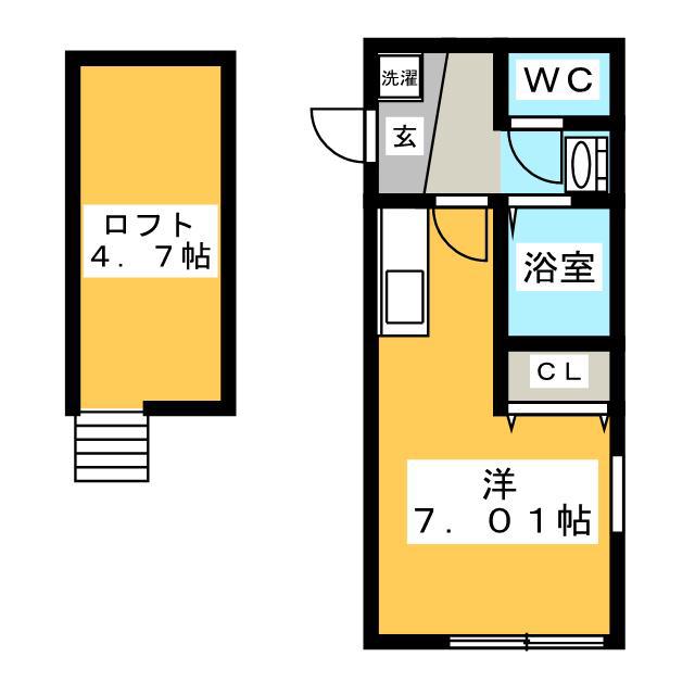 小田急小田原線 東海大学前駅 徒歩8分 2階建 築6年(ワンルーム/2階)の間取り写真