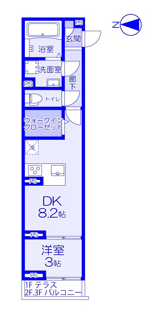 クレールレジデンス(1LDK/3階)の間取り写真