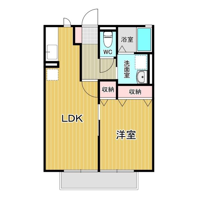 Kハイム(1LDK/1階)の間取り写真