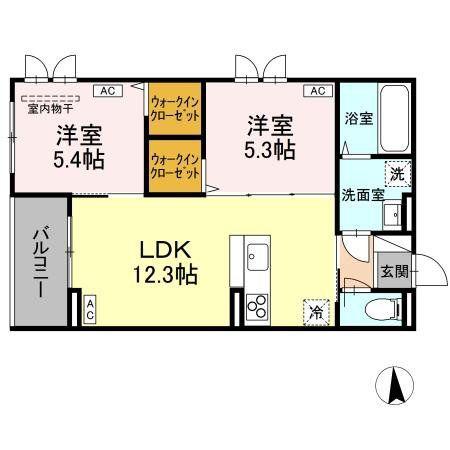 トゥインクルDAYS(2LDK/2階)の間取り写真