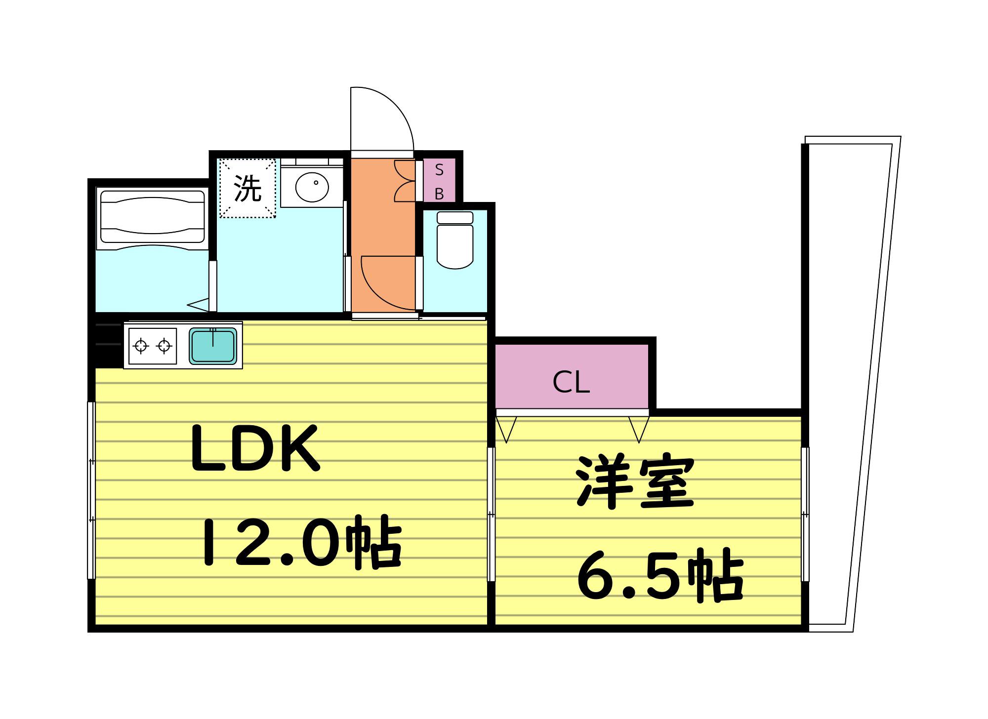 クレール深江橋(1LDK/5階)の間取り写真