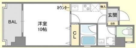 キャナルコート内久宝寺(1K/5階)の間取り写真