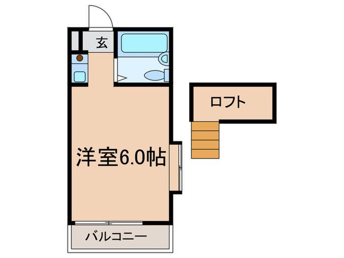 ハリテイジ(ワンルーム/2階)の間取り写真