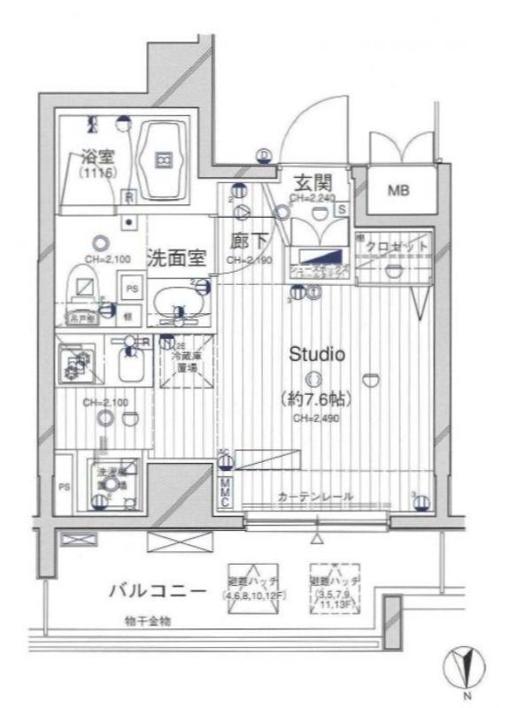 ダイナシティ西新宿(ワンルーム/4階)の間取り写真