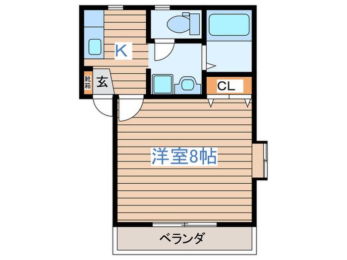 ビューコート青山(1K/2階)の間取り写真