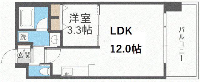 アーバネックス西長堀(1LDK/3階)の間取り写真