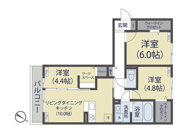 GRAND SOLEIL(3LDK/3階)の間取り写真