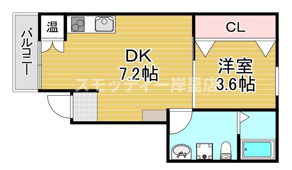 セントラルTAMADE88(1DK/1階)の間取り写真