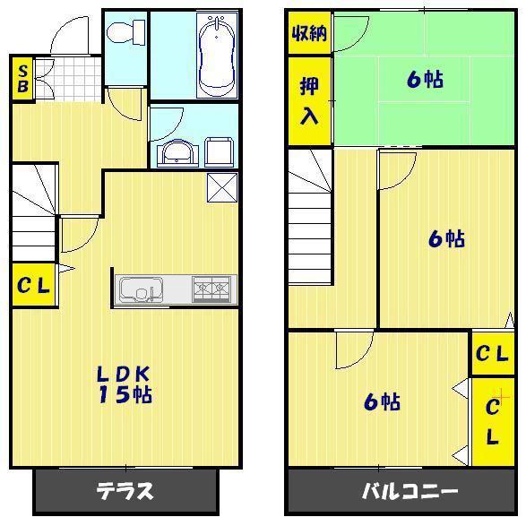 シーレックスパティオ(3LDK/1階)の間取り写真