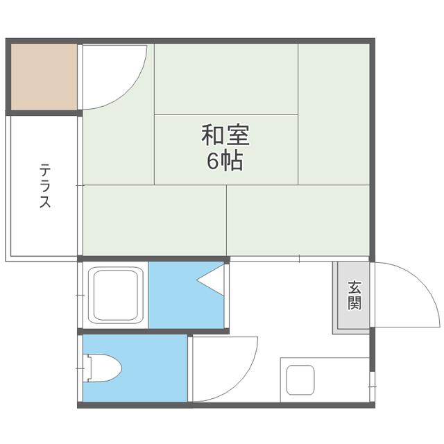 シティーベール皿山(1K/1階)の間取り写真