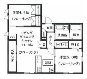 へーベルメゾン代々木上原(2LDK/2階)の間取り写真
