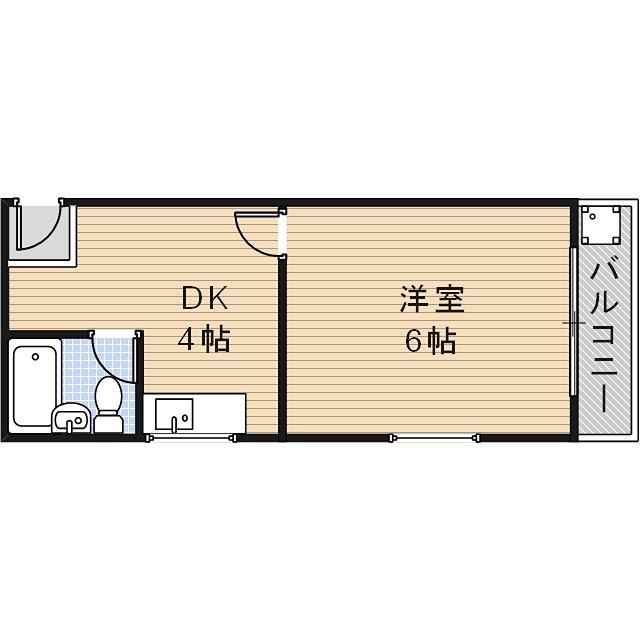 三井マンション(1DK/4階)の間取り写真
