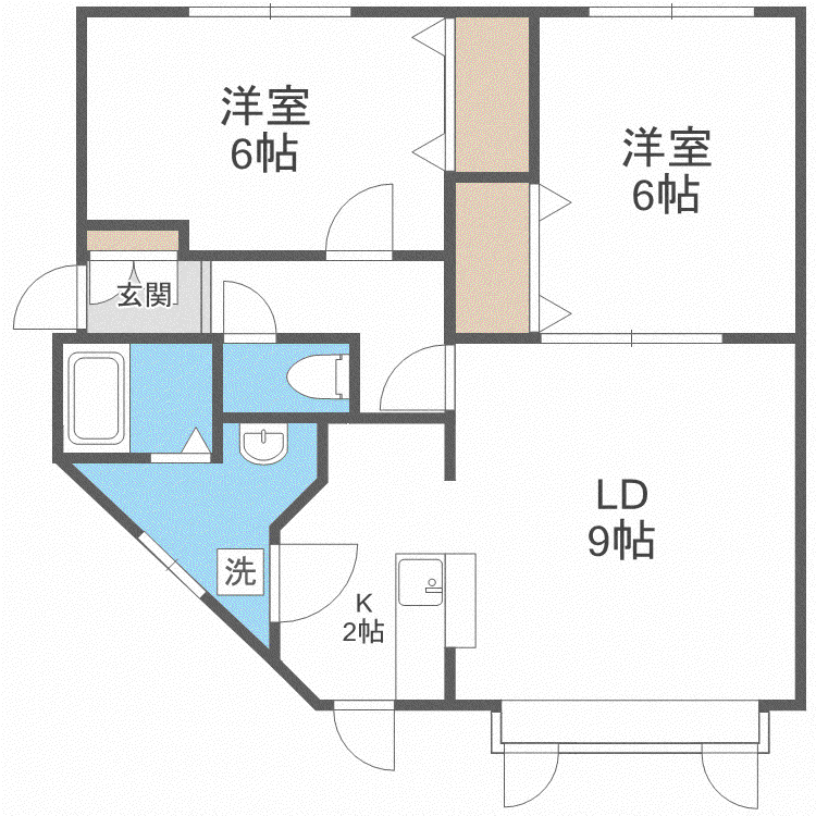 ルネッサンスしらかば(2LDK/1階)の間取り写真