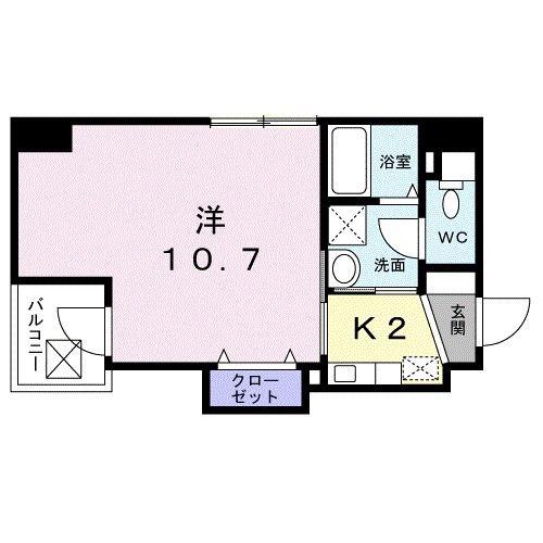 クレスト呉服町(1K/6階)の間取り写真