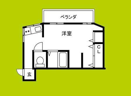 スローライフ南(ワンルーム/4階)の間取り写真