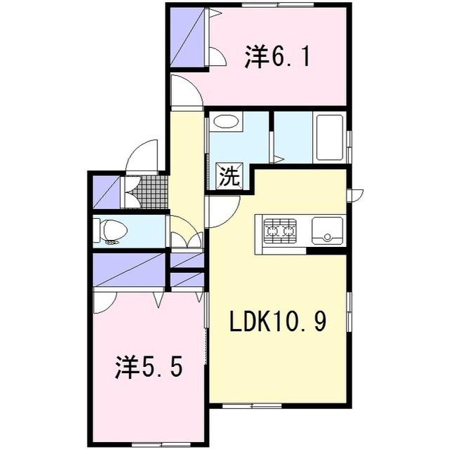 サンパルク宮久保I(2LDK/1階)の間取り写真