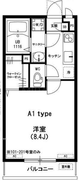 リブリ・MILK-TII(1K/2階)の間取り写真