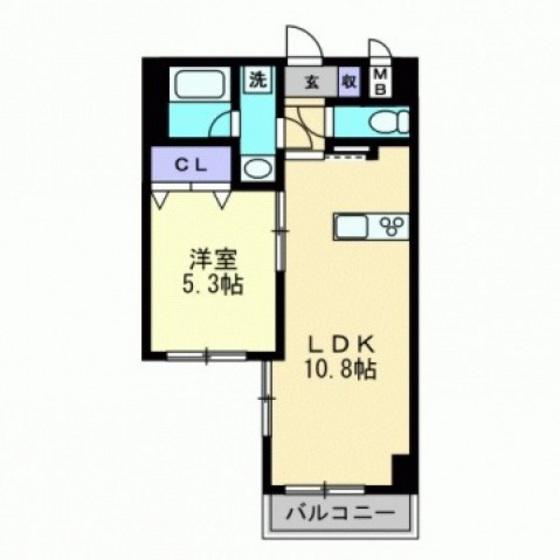 エスコパークヒルズ問屋町(1LDK/7階)の間取り写真