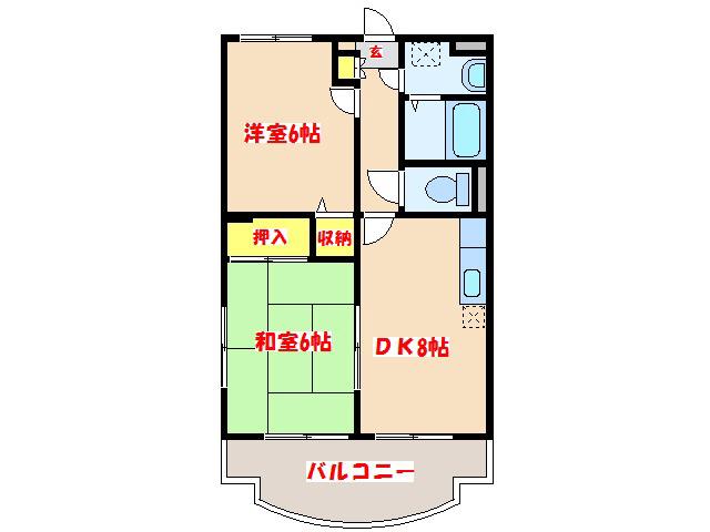YSBLD IX(2DK/2階)の間取り写真