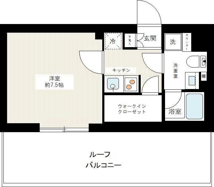 アゼスト新江古田(1K/5階)の間取り写真